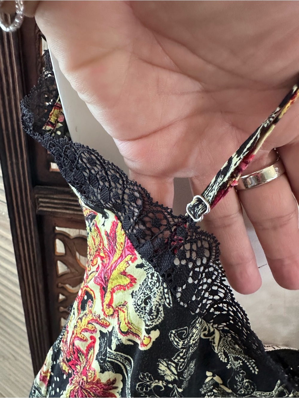 Free People Intimately Boho Multicolor Floral Paisley Lace Chemise / Slip / Gown - Picture 9 of 12